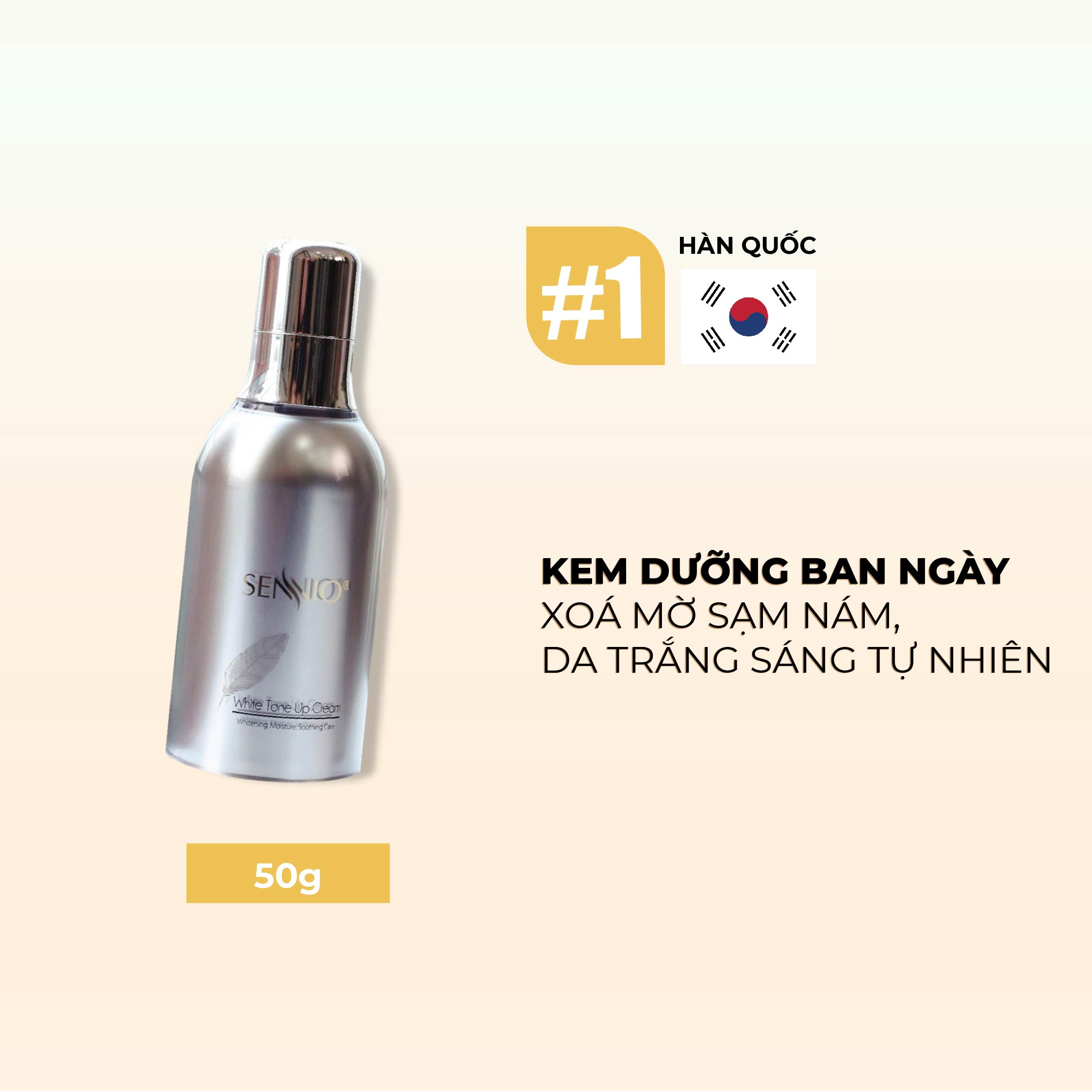 Kem dưỡng da nám Sennio Whitening Tone Up Cream  ban ngày dưỡng trắng da chống lão hoá 50ml SNO 807