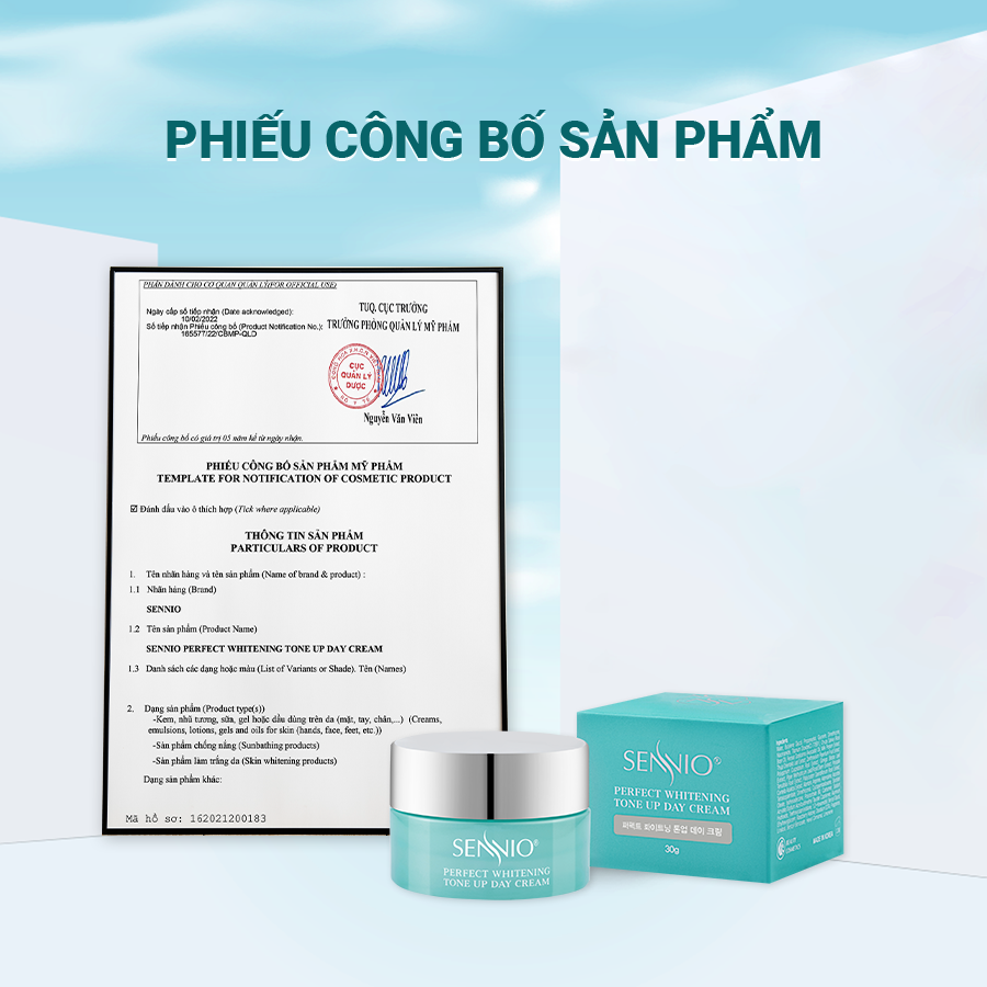 Kem dưỡng ẩm tái tạo phục hồi da căng bóng ban ngày SENNIO Perfect Whitening Day Cream 30G - SNO 829