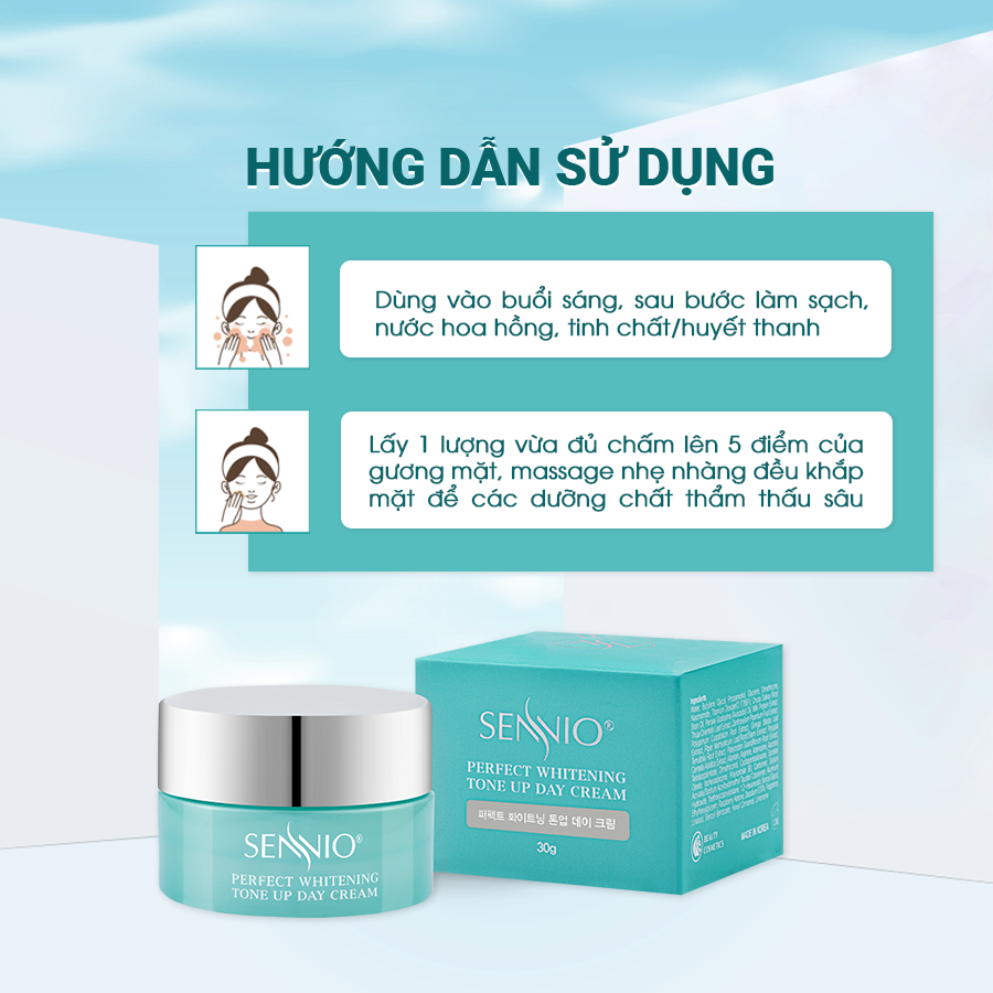 Kem dưỡng ẩm tái tạo phục hồi da căng bóng ban ngày SENNIO Perfect Whitening Day Cream 30G - SNO 829