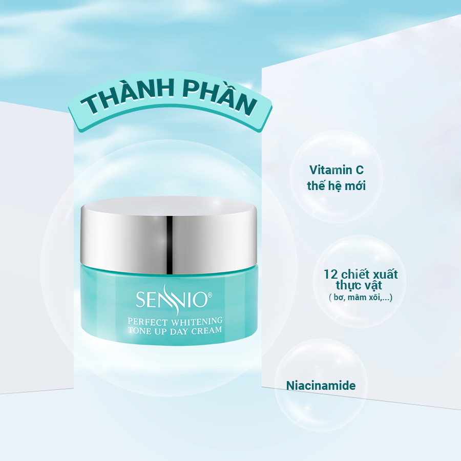 Kem dưỡng ẩm tái tạo phục hồi da căng bóng ban ngày SENNIO Perfect Whitening Day Cream 30G - SNO 829