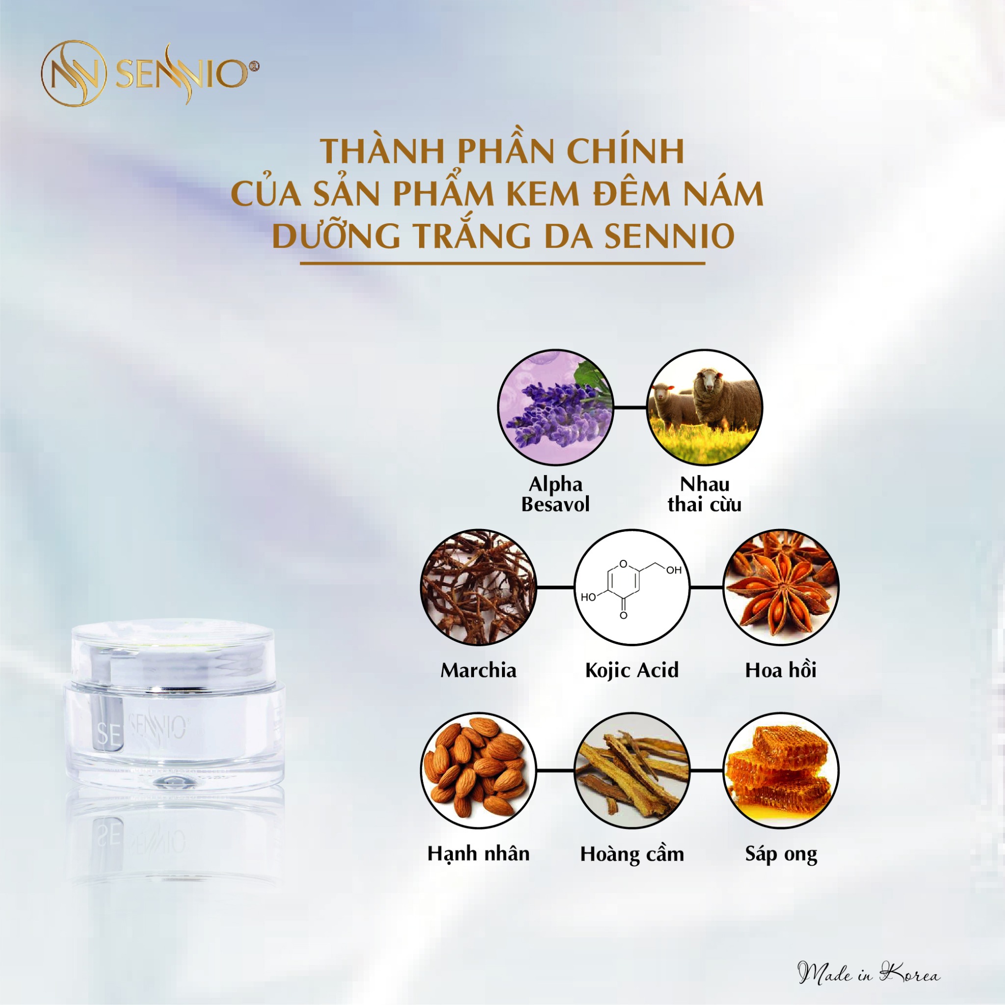 KEM ĐÊM LÀM MỜ NÁM TRẮNG DA SENNIO  Sennio Intensive Pigmentation Cream - SENNIO SNO 810