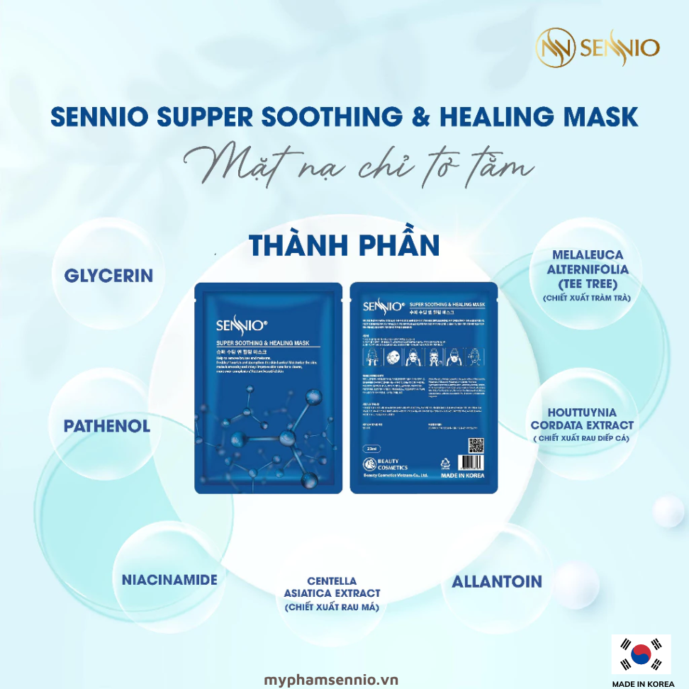 Mặt nạ chỉ tơ tằm SENNIO - Sennio Supper smoothing & Healing Mask - SENNIO SNO 842