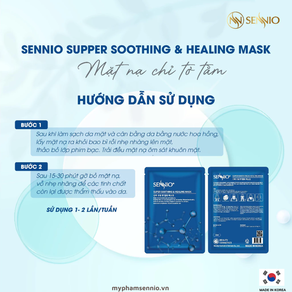Mặt nạ chỉ tơ tằm SENNIO - Sennio Supper smoothing & Healing Mask - SENNIO SNO 842