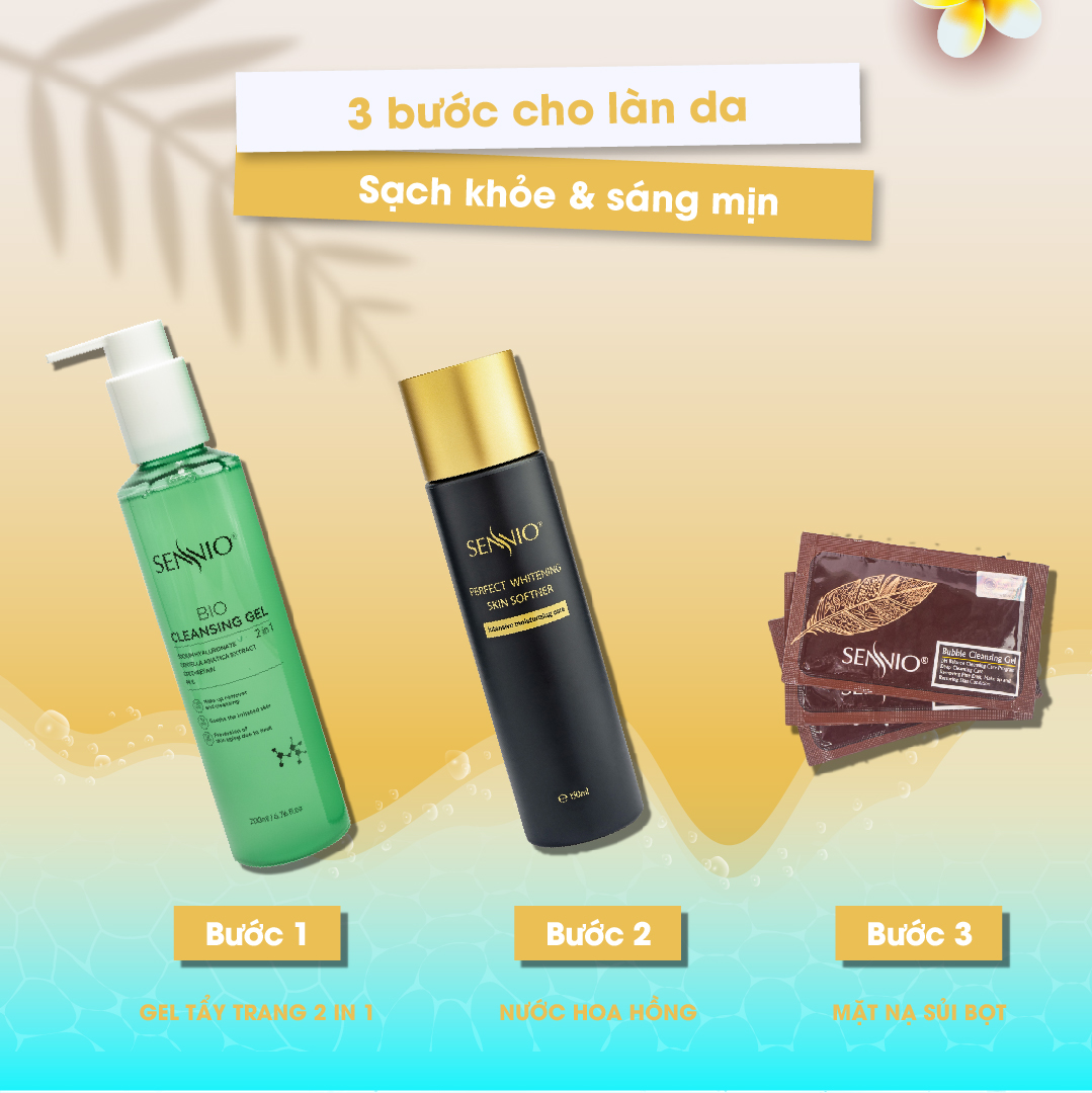 Mặt nạ sủi bọt thải độc Sennio Bubble Cleansing Gel dưỡng ẩm trắng da hộp 24 miếng SNO 808