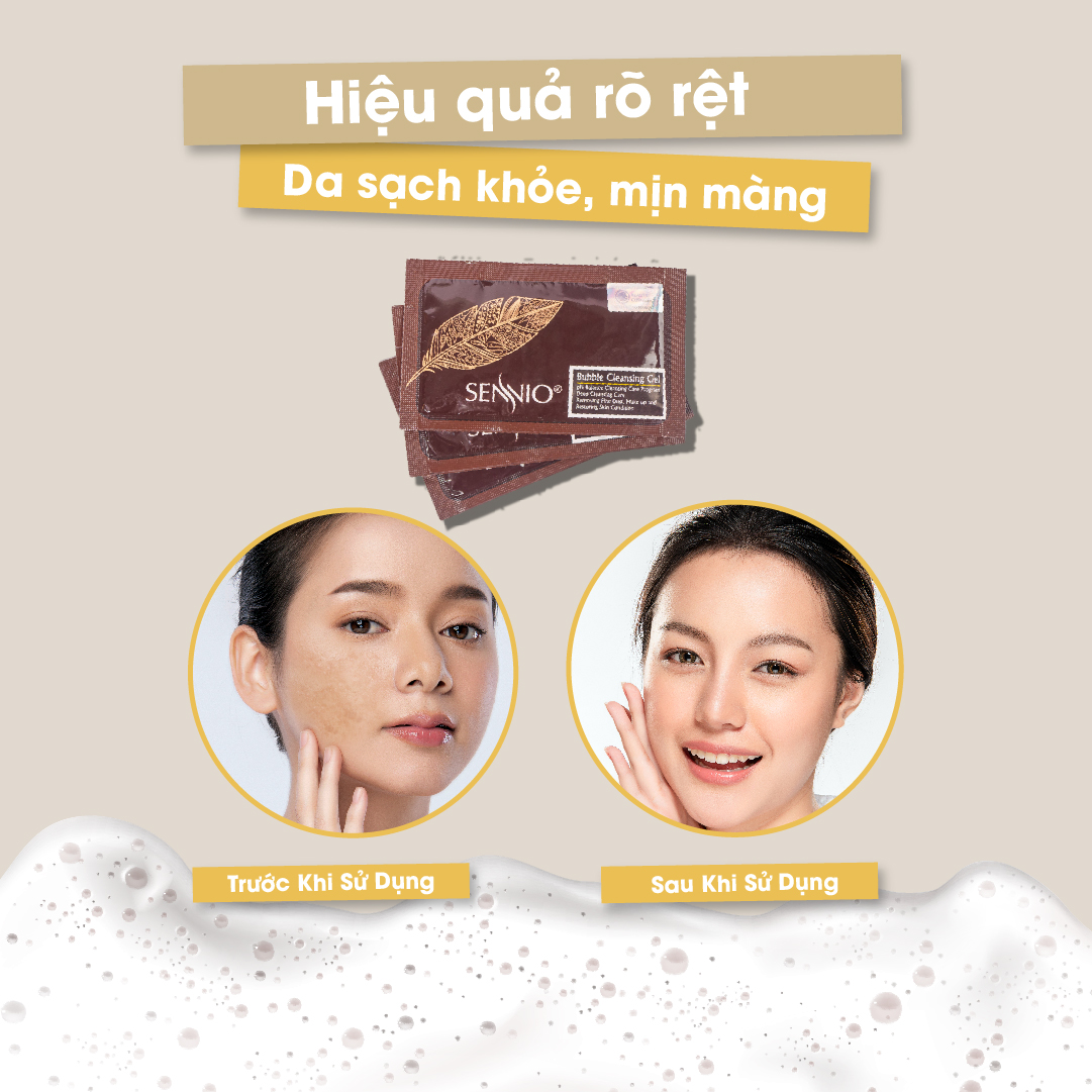 Mặt nạ sủi bọt thải độc Sennio Bubble Cleansing Gel dưỡng ẩm trắng da hộp 24 miếng SNO 808