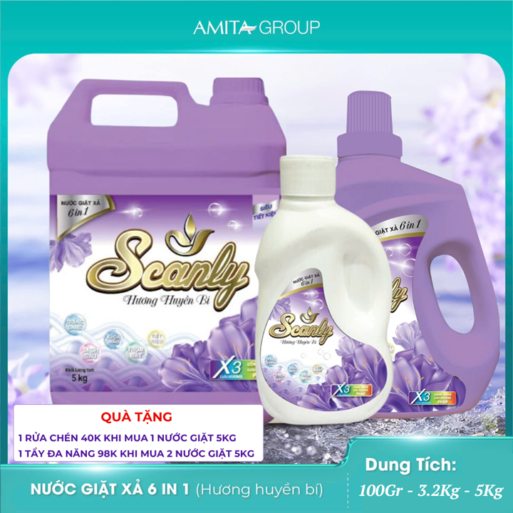 Nước Giặt xả hương Huyền Bí 6in1 Scanly giúp giữ màu bền bỉ, Thơm ngát cả ngày dài