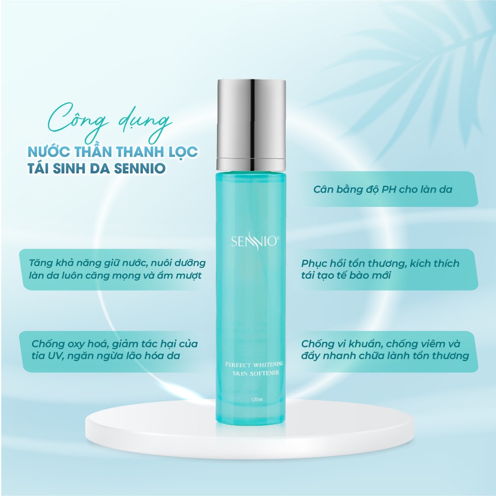 Bộ đôi dưỡng da làm sạch tái sinh da tăng sinh collagen cho da - Combo xanh gel tẩy tế bào chết nước hoa hồng Sennio