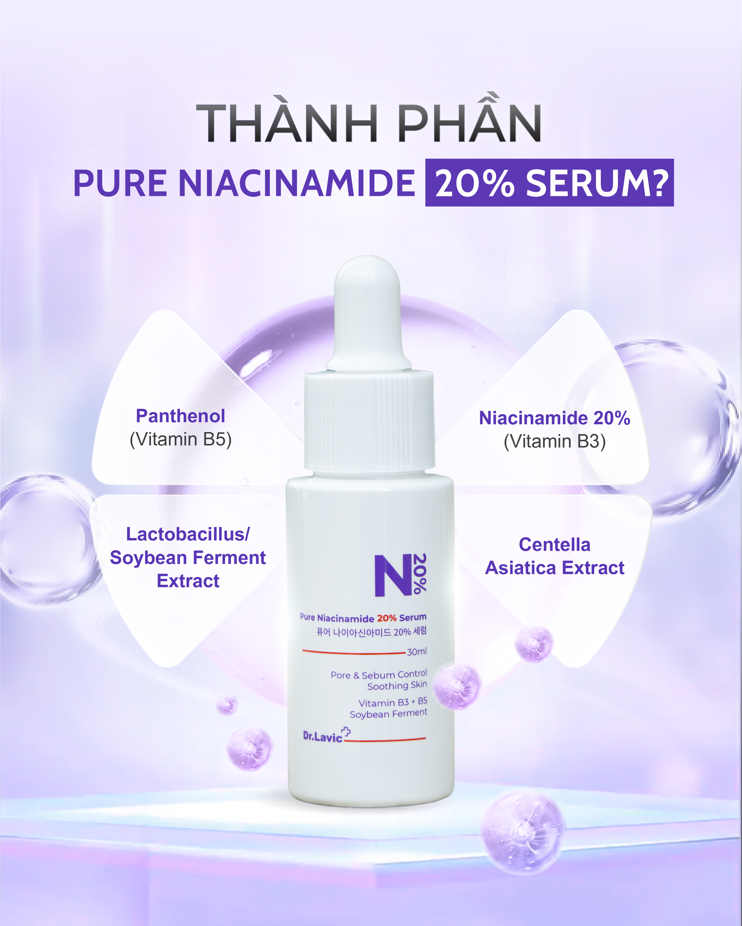 Serum Làm Sáng Dưỡng Trắng Phục Hồi Da PURE NIACINAMIDE 20% SERUM 30ml DR982
