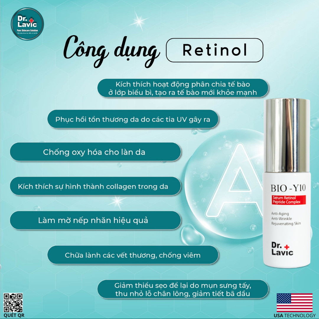 Serum Trị Mụn Chống Lão Hóa Công Nghệ USA DR.LAVIC BIO-Y10 Retinol Peptide Complex 15ML DR924