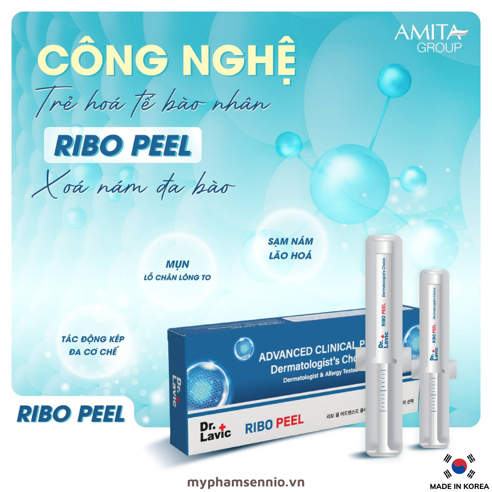 Serum Ribo Peel Dr.Lavic dưỡng trắng da, ngừa mụn, mờ nám 1.5g DR968