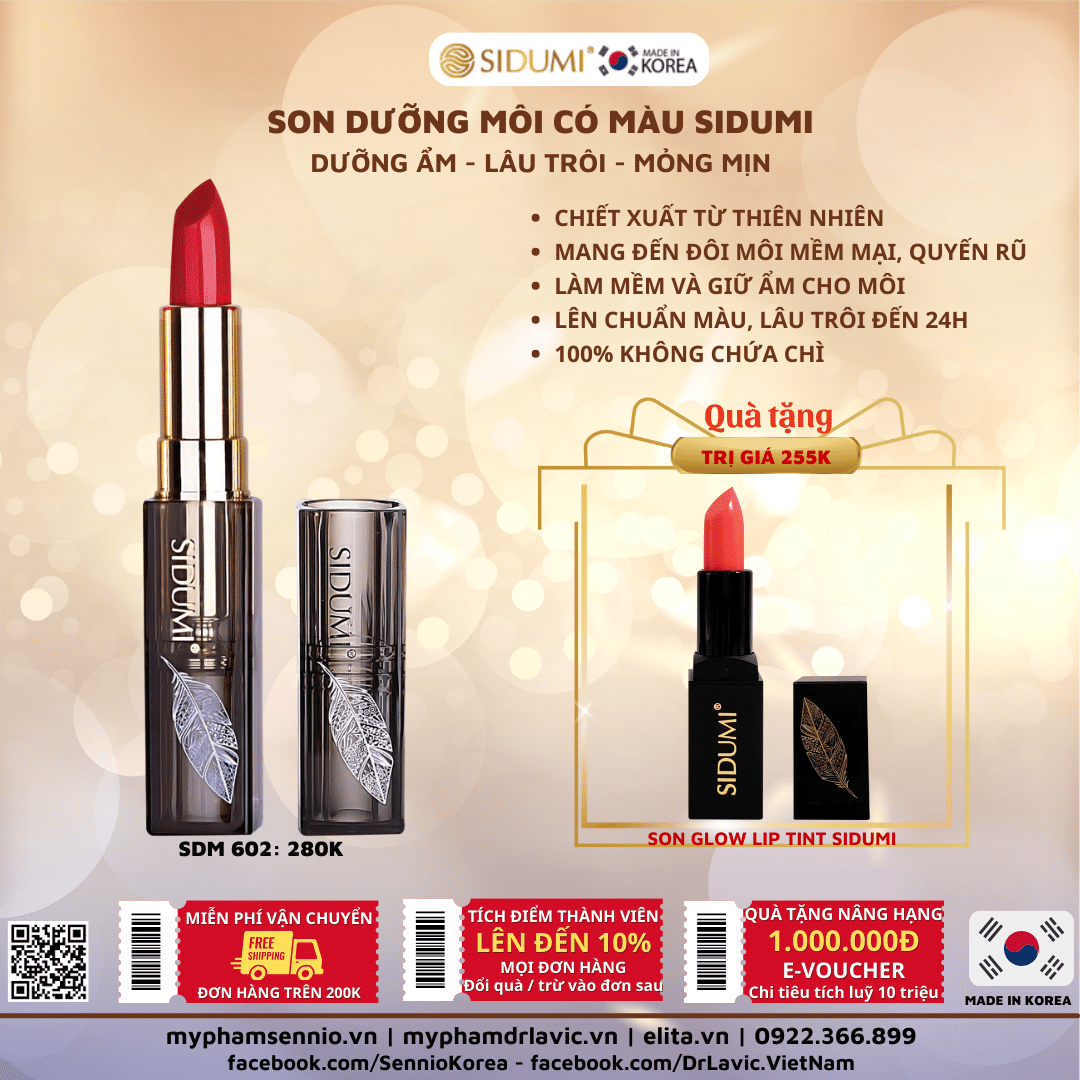 Son Dưỡng Lâu Trôi Sidumi Last Lipstick SDM 602