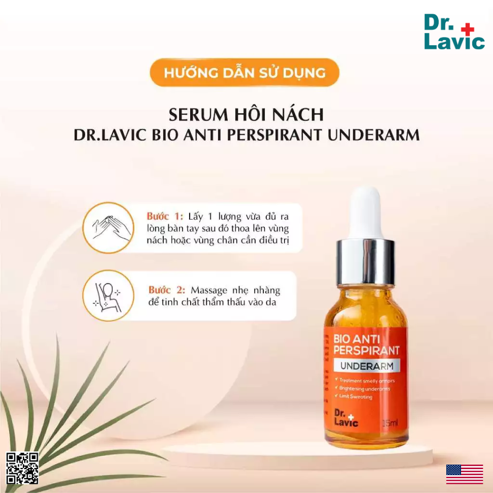 Serum hôi nách Dr.Lavic Bio Anti Perspirant Underarm khử mùi hôi nách hôi chân công nghệ USA 15ml DR950