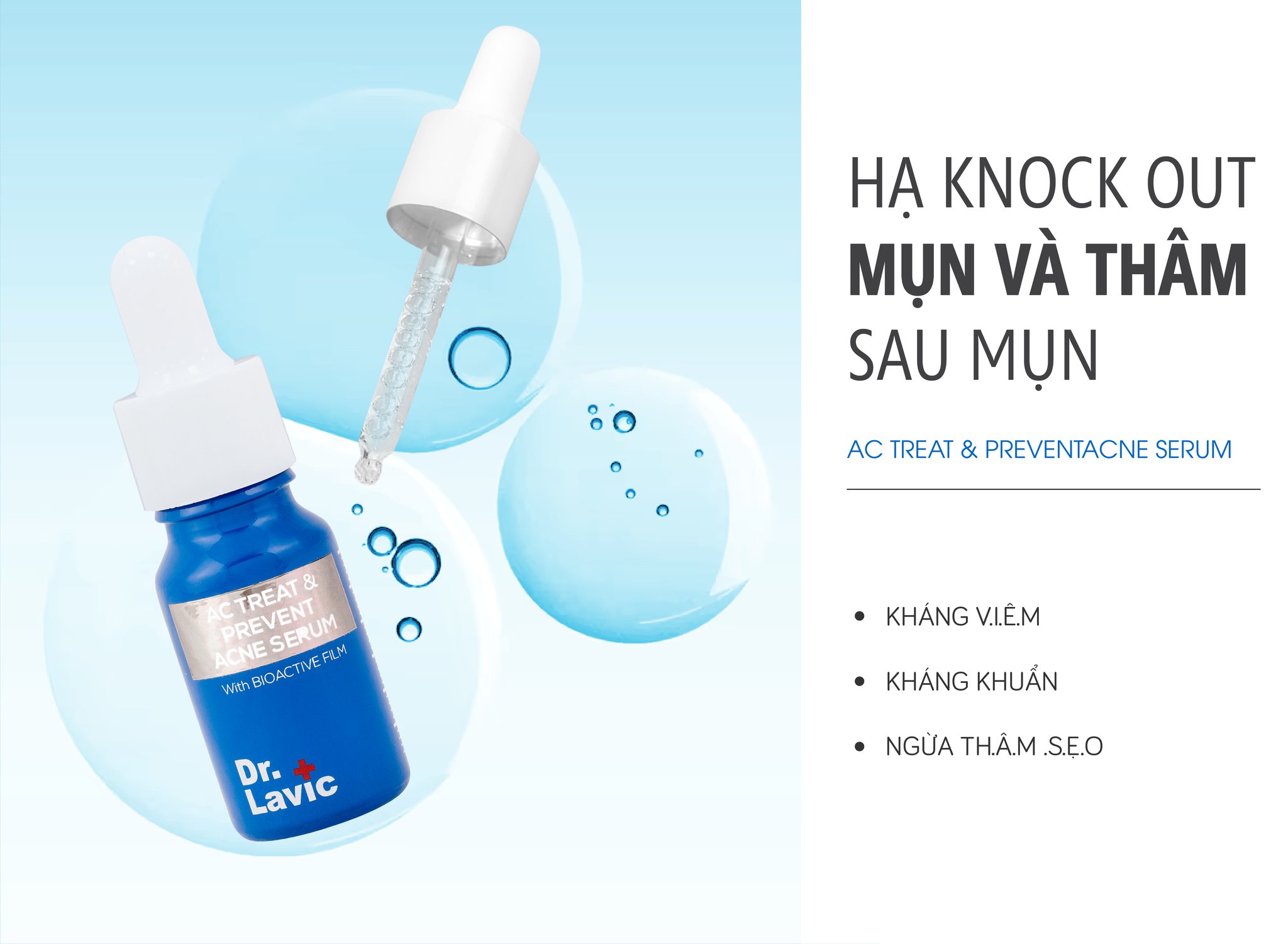 Serum ngừa mụn Dr.Lavic AC Treat & Prevent Acne kiềm dầu, chống tái phát mụn mờ thâm 10ml DR958