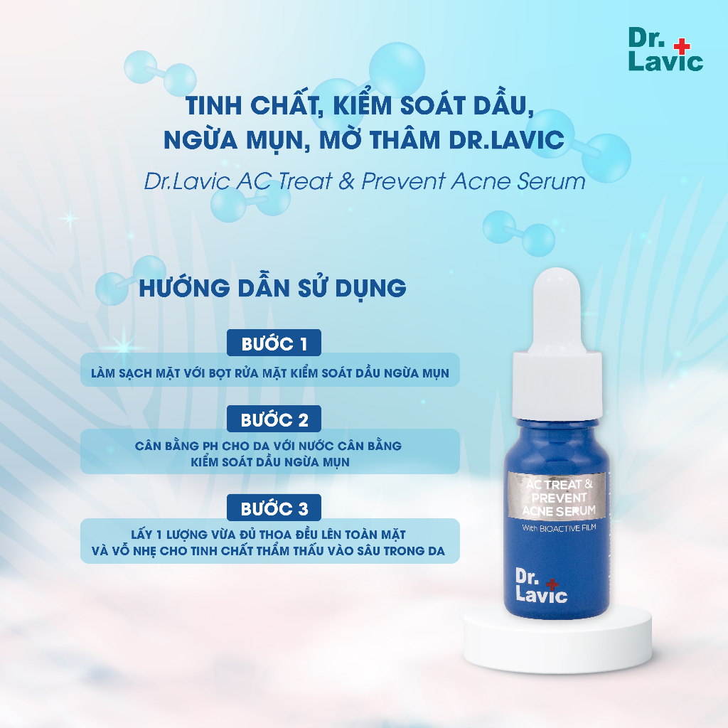 Serum ngừa mụn Dr.Lavic AC Treat & Prevent Acne kiềm dầu, chống tái phát mụn mờ thâm 10ml DR958