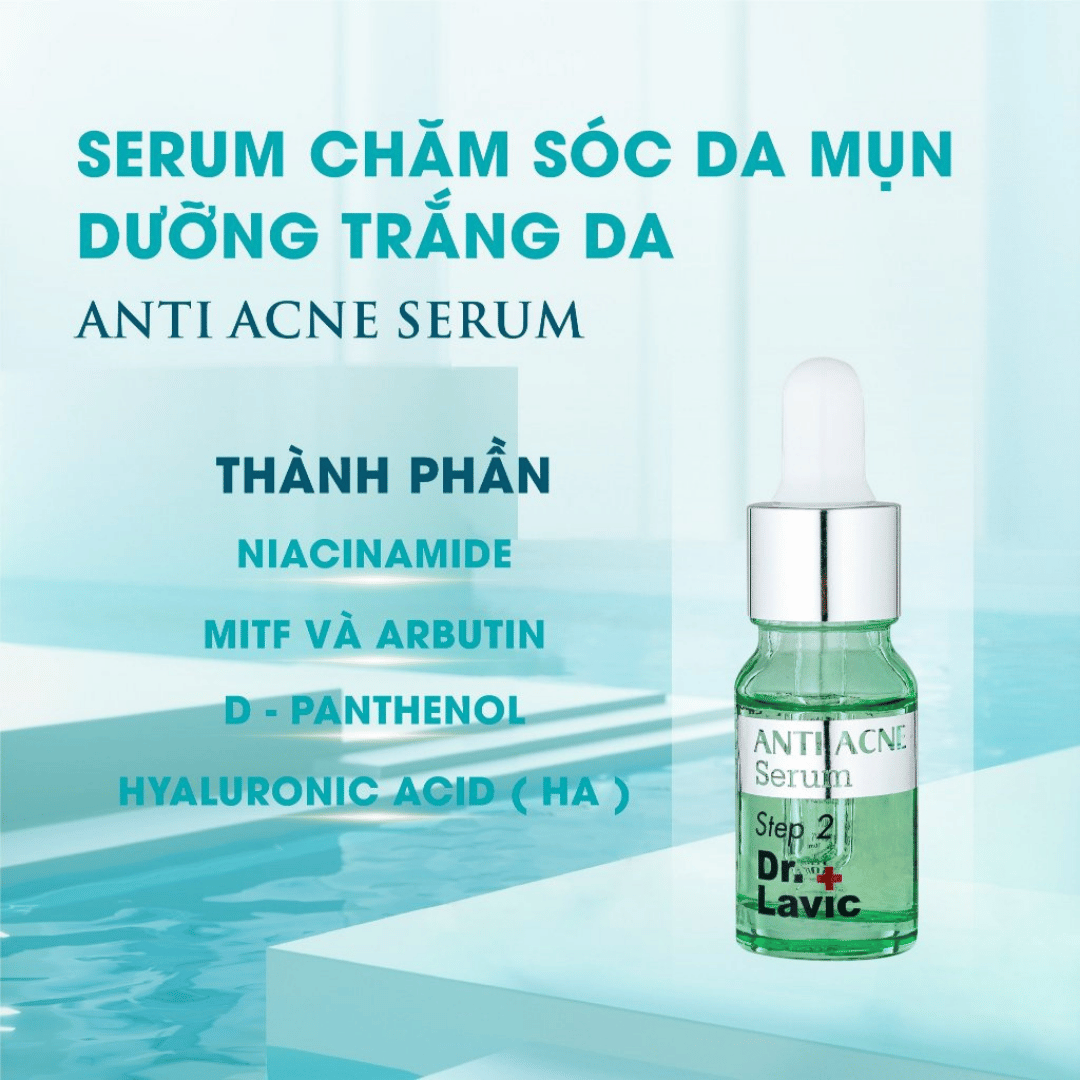 Serum Chăm Sóc Da Mụn Dưỡng Trắng Da Công Nghệ USA DR.LAVIC Anti Acne Serum Step 2 10ML - DR904