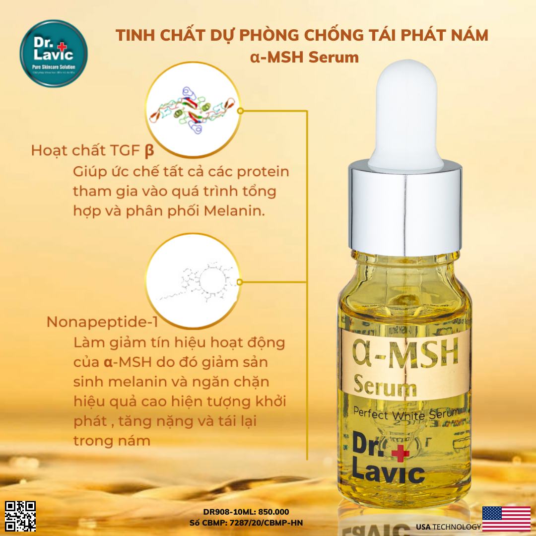 Serum Dưỡng Da Nám Dưỡng Ẩm Dưỡng Trắng Da Phòng Chống Tái Phát Nám DR.LAVIC α- MSH Serum 10ML - DR908