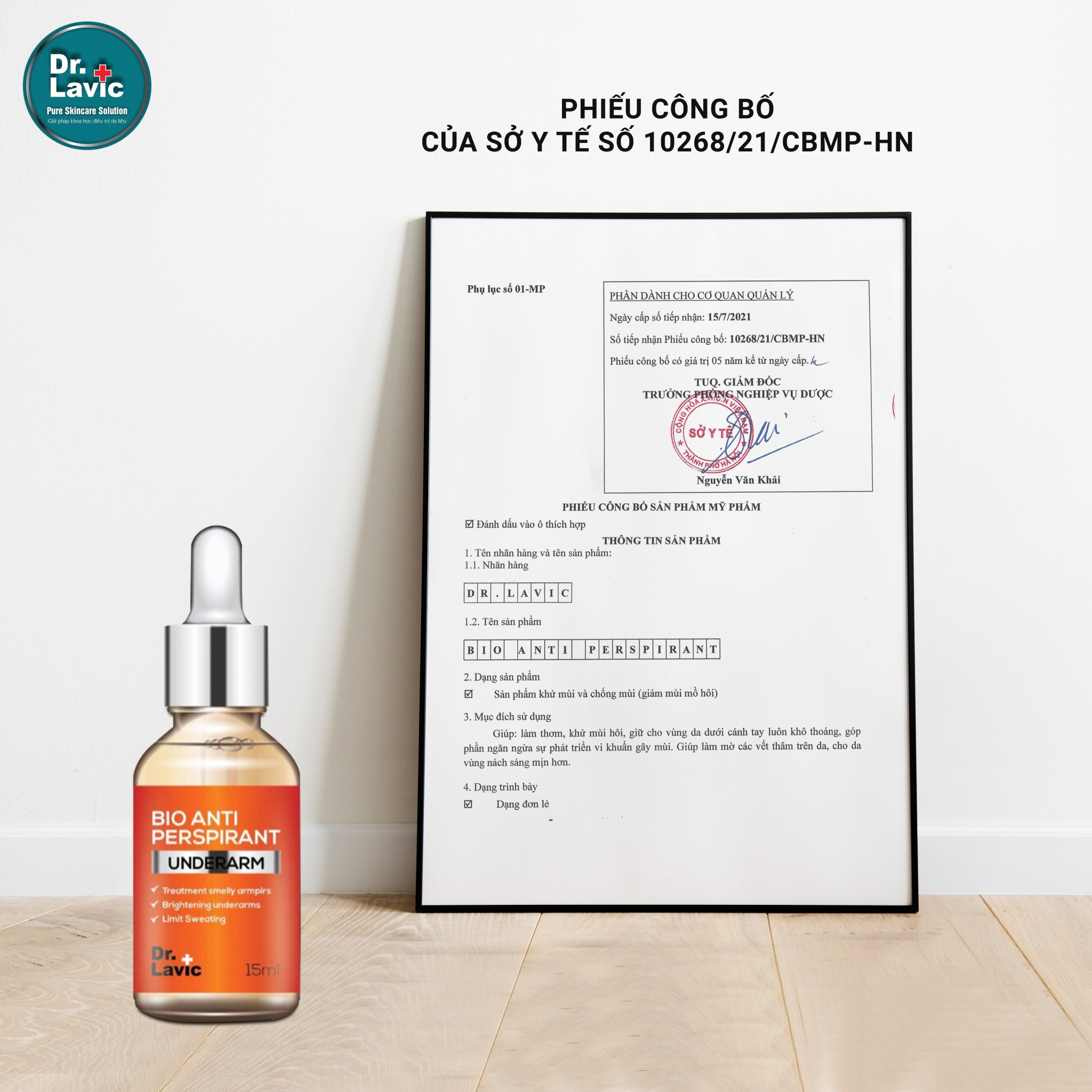 Serum Trị Hôi Nách, Khử Mùi Hôi Nách Hôi Chân DR.LAVIC Bio Anti Perspirant Underarm 15ML - DR932