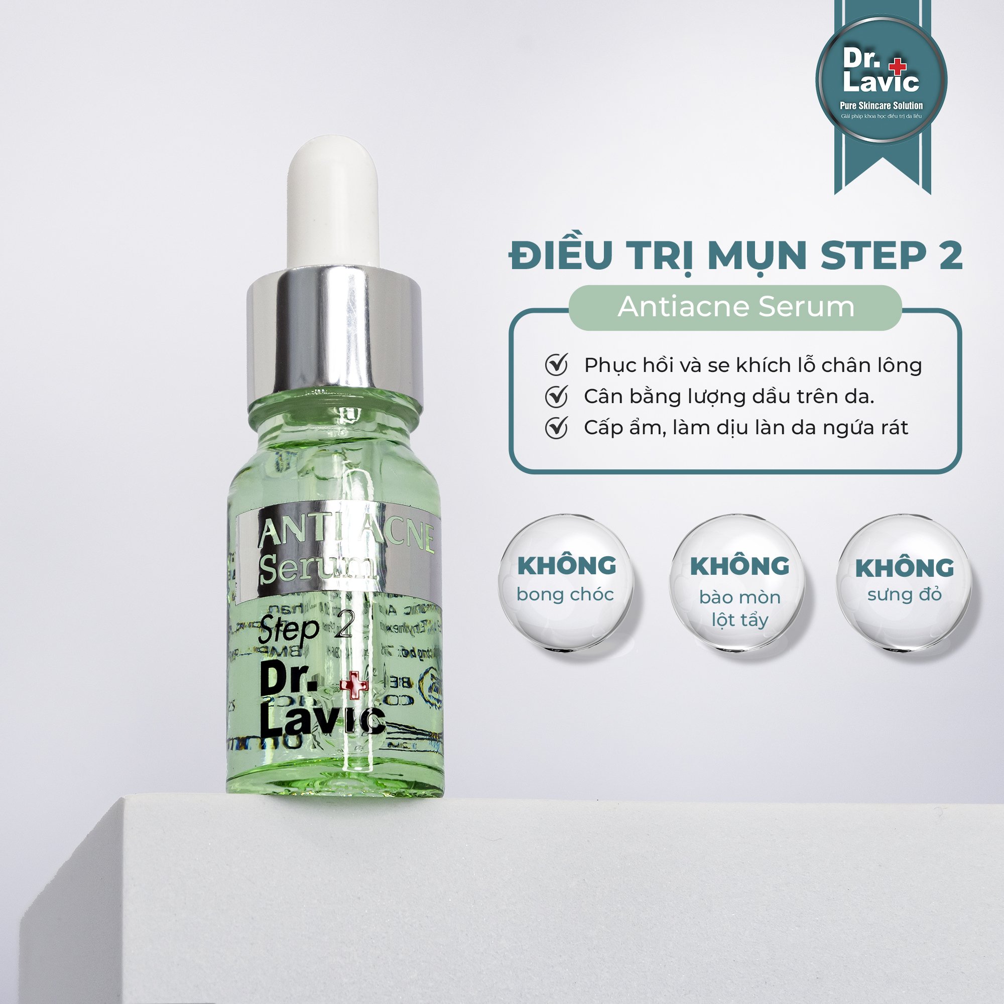 Serum Chăm Sóc Da Mụn Dưỡng Trắng Da Công Nghệ USA DR.LAVIC Anti Acne Serum Step 2 10ML - DR904