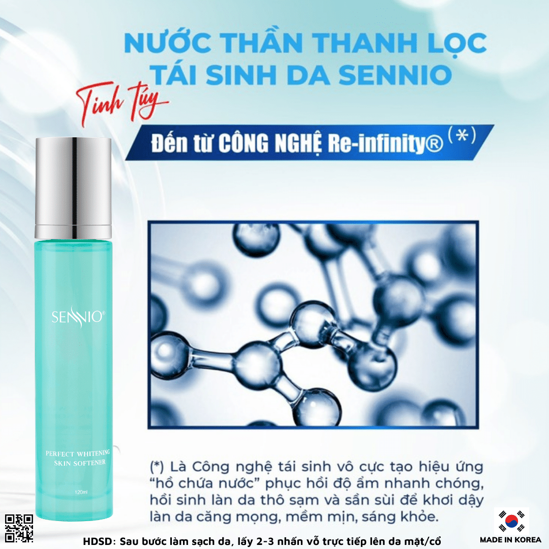 Bộ 4 sản phẩm tái sinh phục hồi da căng bóng sennio khôi phục cấu trúc da - giảm nhăn - tăng sinh collagen ban ngày Sennio