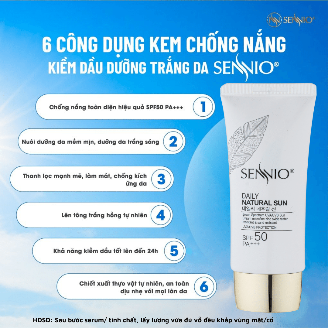 Bộ 4 sản phẩm tái sinh phục hồi da căng bóng sennio khôi phục cấu trúc da - giảm nhăn - tăng sinh collagen ban ngày Sennio