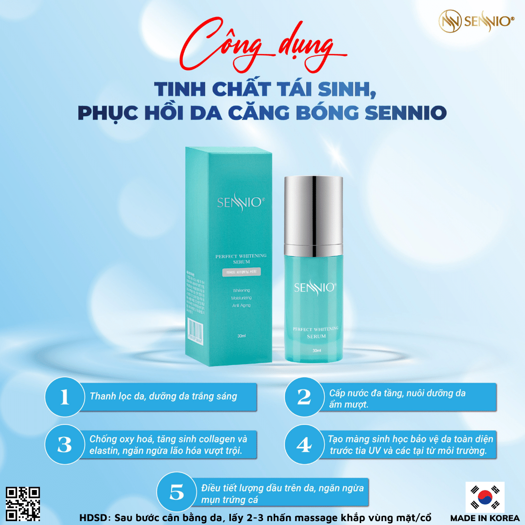 Bộ đôi sản phẩm dưỡng trắng căng bóng phục hồi tái tạo da dưỡng ẩm Sennio  SNO 670-23