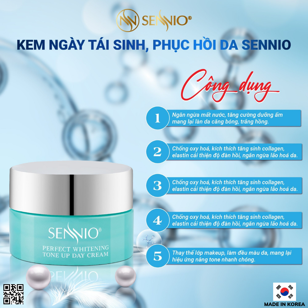 Bộ 06 sản phẩm tái sinh, phục hồi da căng bóng Sennio - SENNIO SNO 833