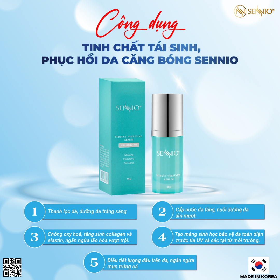 Bộ 06 sản phẩm tái sinh, phục hồi da căng bóng Sennio - SENNIO SNO 833