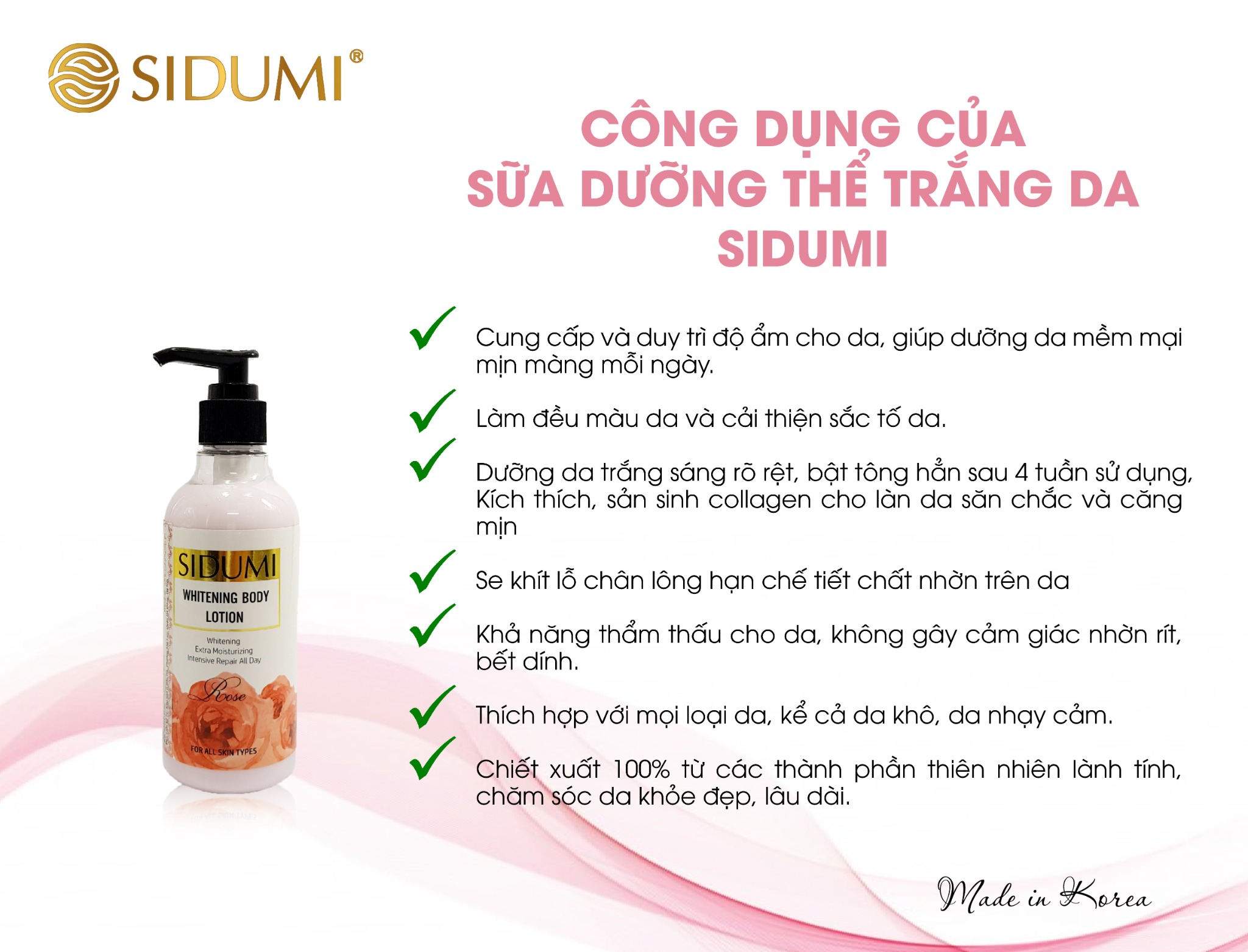 Sữa dưỡng thể trắng da Sidumi -Whitening Body Lotion - SDM 606