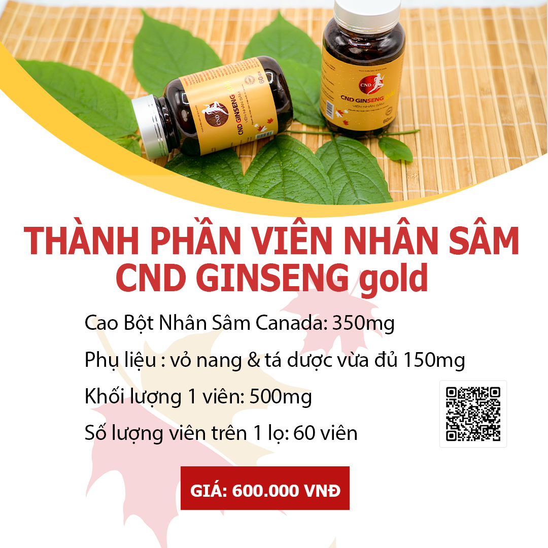 Viên nhân sâm CND GINSENG Gold tăng cường sức khoẻ, nâng cao sức đề kháng, giảm mệt mỏi, giúp tỉnh táo