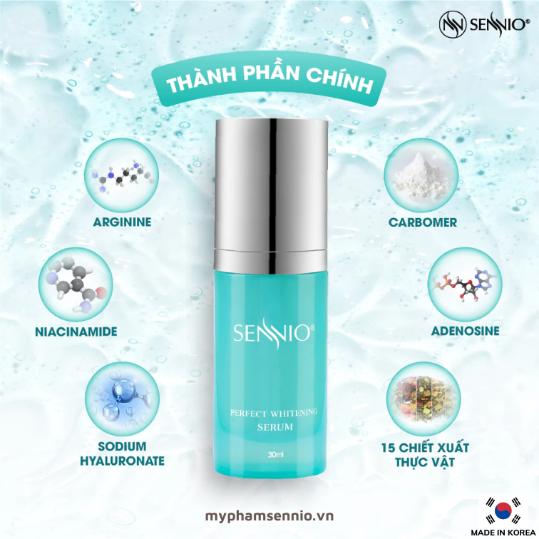 Tinh chất tái sinh, phục hồi da căng bóng - Sennio Perfect Whitening Serum - SENNIO SNO 828