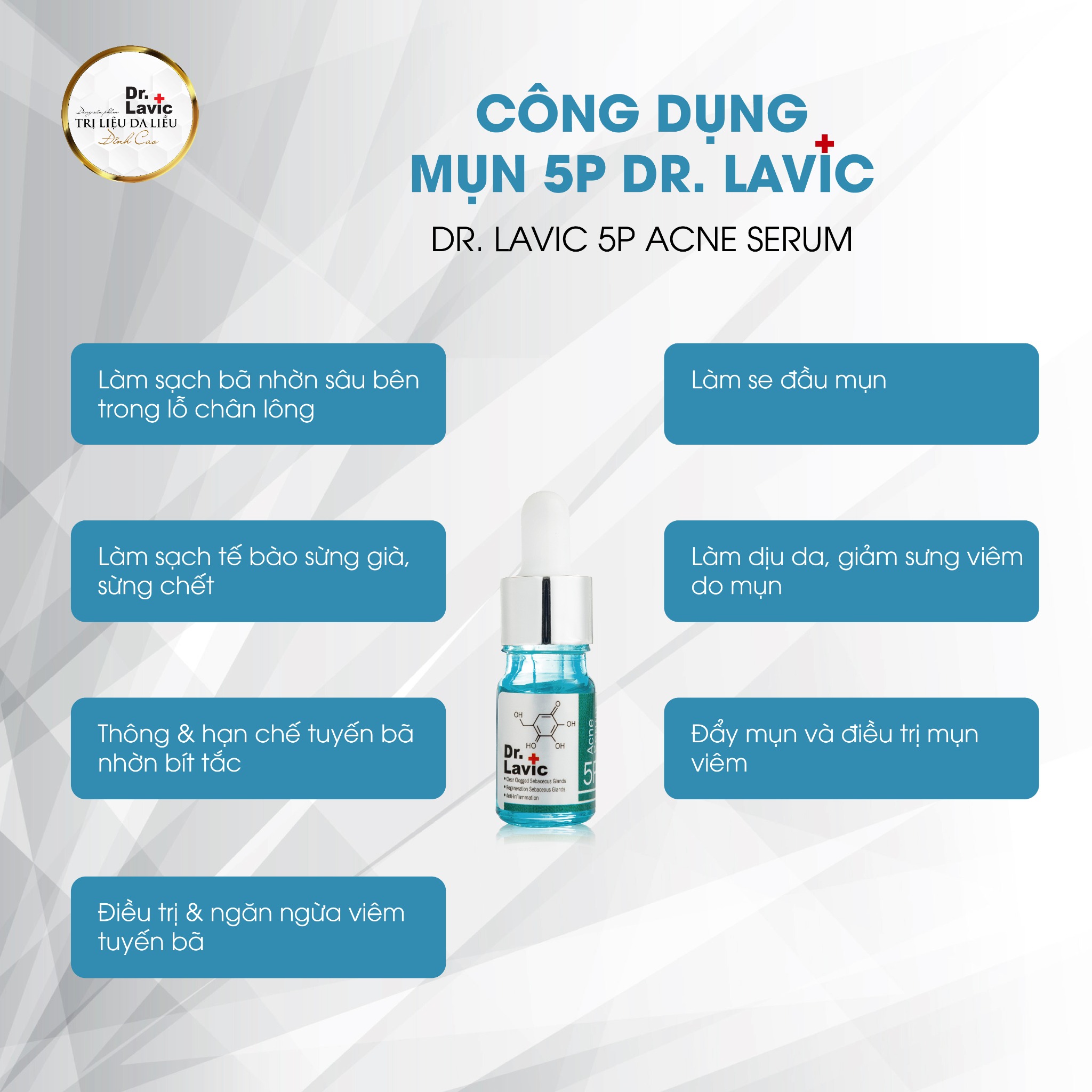 Serum Giảm Mụn Chăm Sóc Da, Thông Tuyến Bã, Tái Tạo Tuyến Bã Nhờn, Đẩy Mụn Dr.Lavic 5P Ance Serum DR907