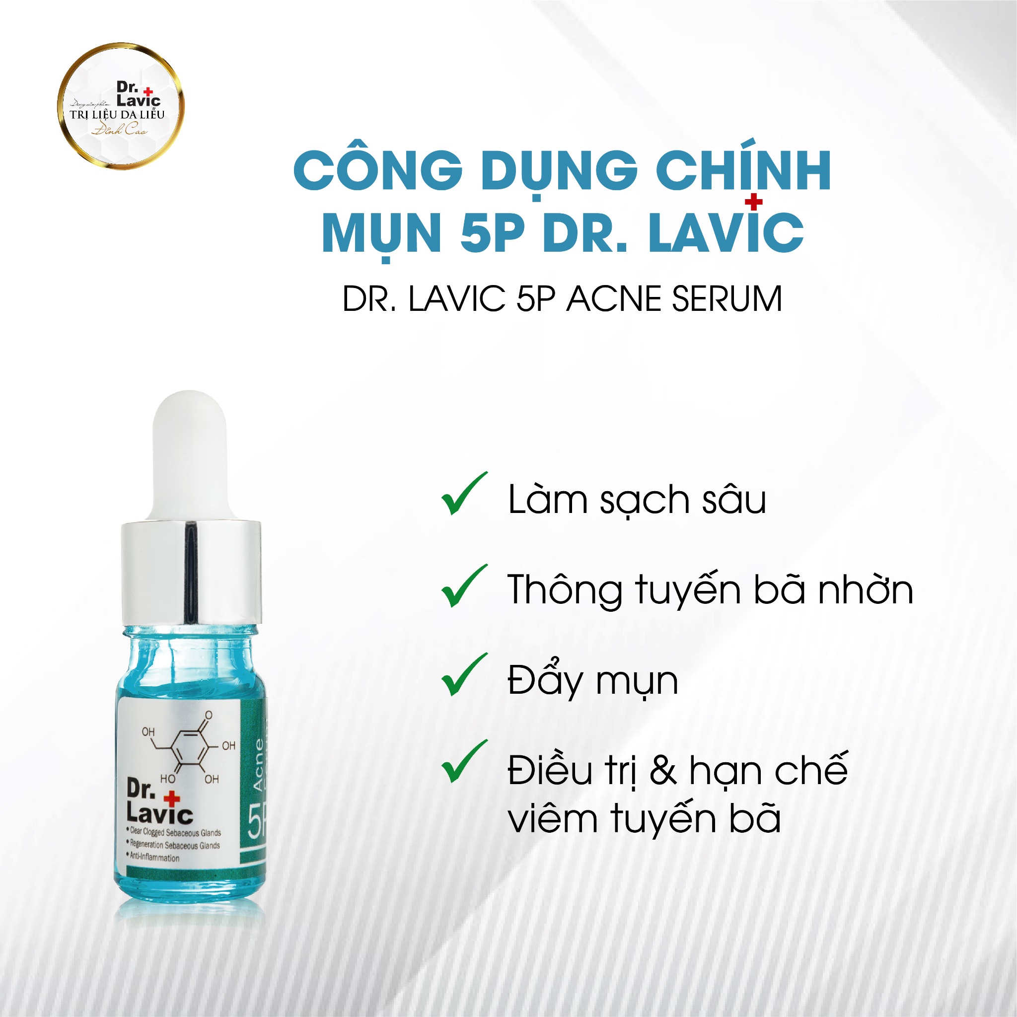 Serum Giảm Mụn Chăm Sóc Da, Thông Tuyến Bã, Tái Tạo Tuyến Bã Nhờn, Đẩy Mụn Dr.Lavic 5P Ance Serum DR907