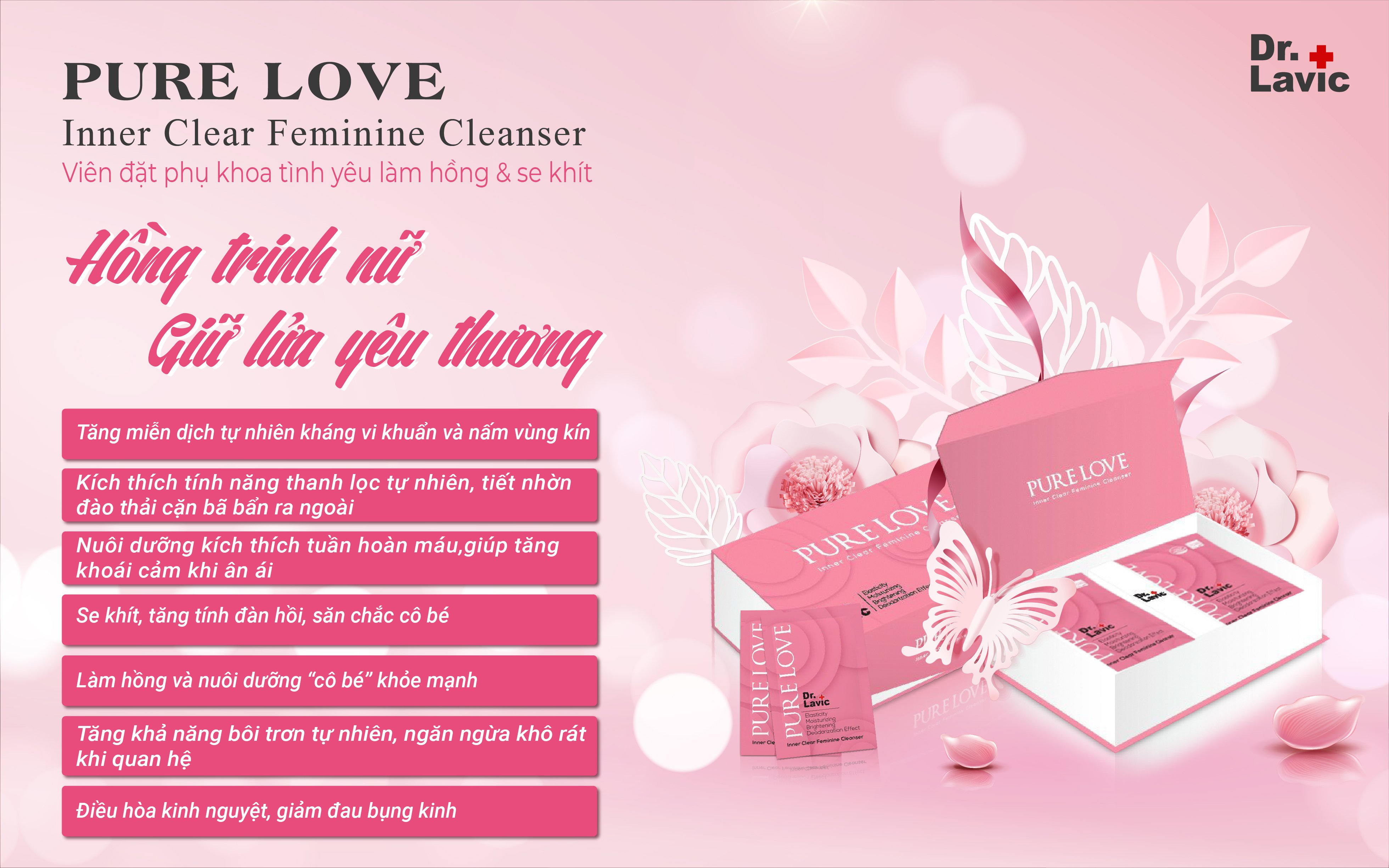 Viên đặt hồng trinh nữ Pure Love 8gói/hộp Dr.lavic DR937