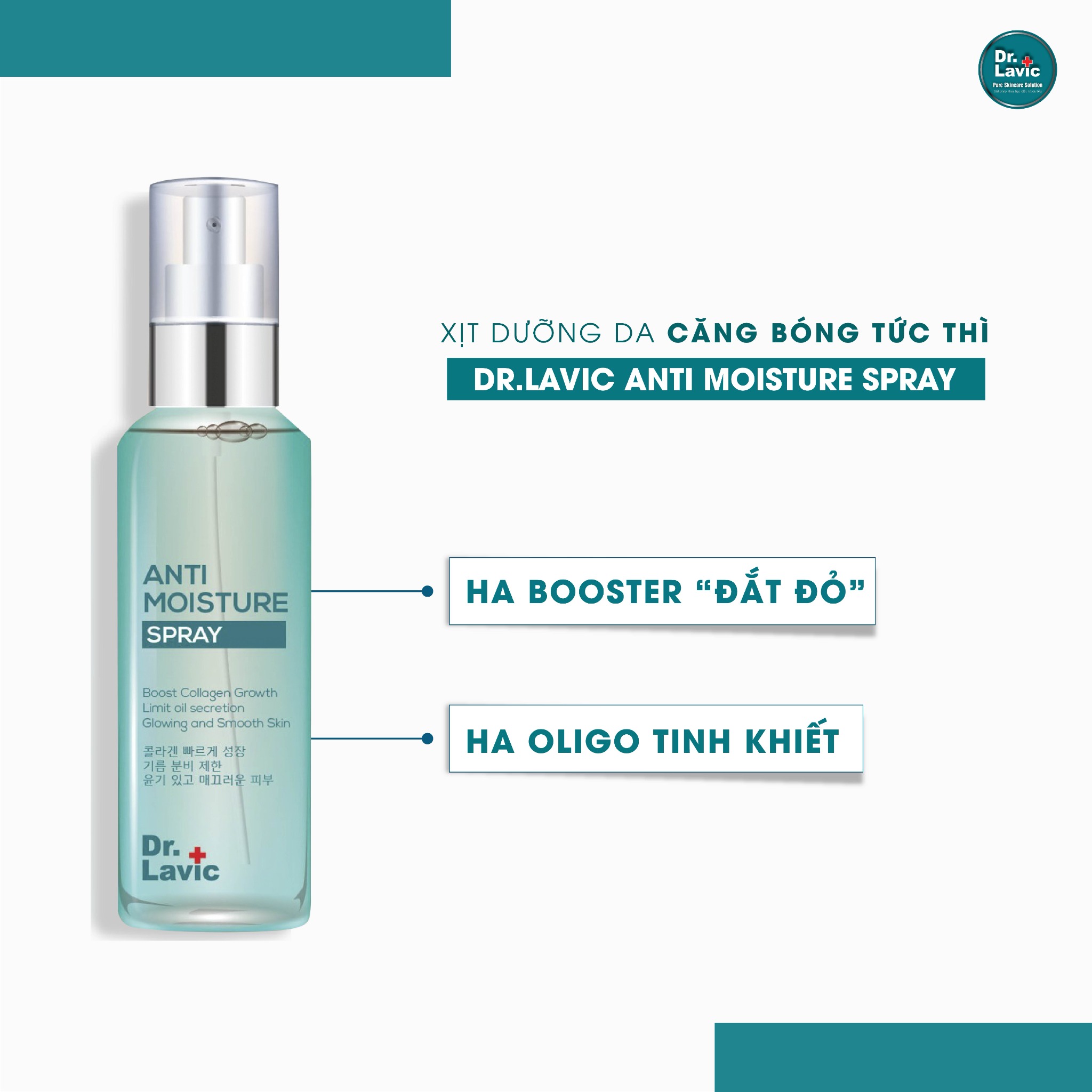 Xịt Khoáng Mặt Dưỡng Ẩm Làm Dịu Da Filler Đường Bôi DR.LAVIC ANTI MOISTURE 60ML - DR934