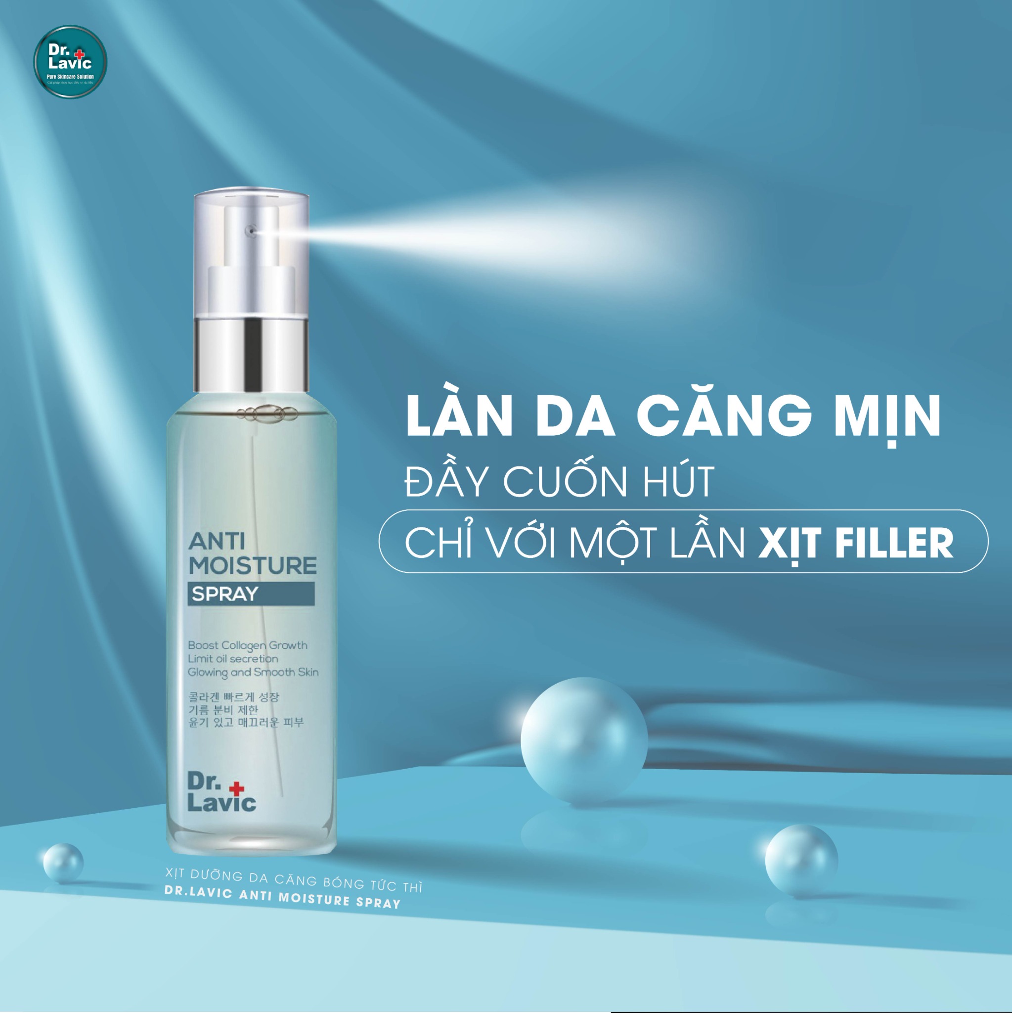 Xịt Khoáng Mặt Dưỡng Ẩm Làm Dịu Da Filler Đường Bôi DR.LAVIC ANTI MOISTURE 60ML - DR934