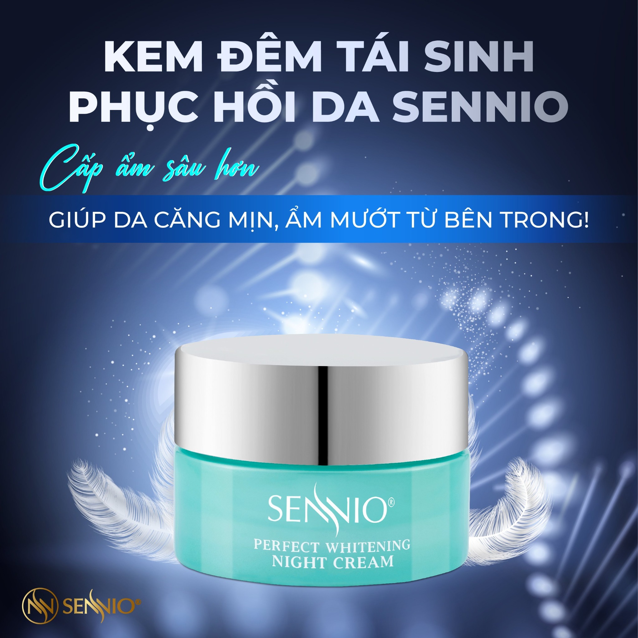 Kem đêm tái sinh, phục hồi da căng bóng - Sennio Perfect Whitening Night Cream - SENNIO SNO 830