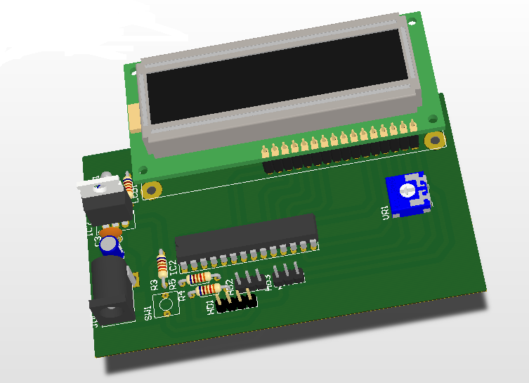 Mạch đếm sản phẩm đơn giản sử  vi điều khiển atmega8 và cảm biến khoảng cách  E18-D50NK