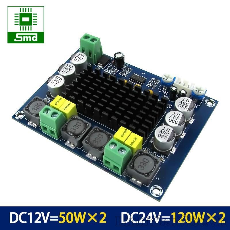 Công suất ở các mức điện áp Module khuếch đại âm thanh ClassD 2x120W (Không chiết áp)