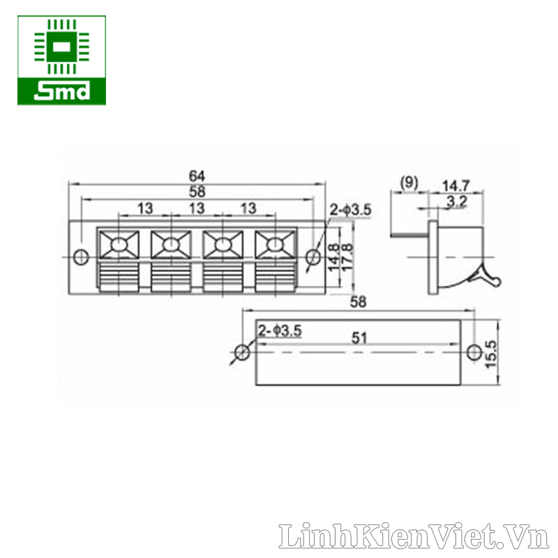 chân Jack kẹp dây loa 4P loại 1 hàng