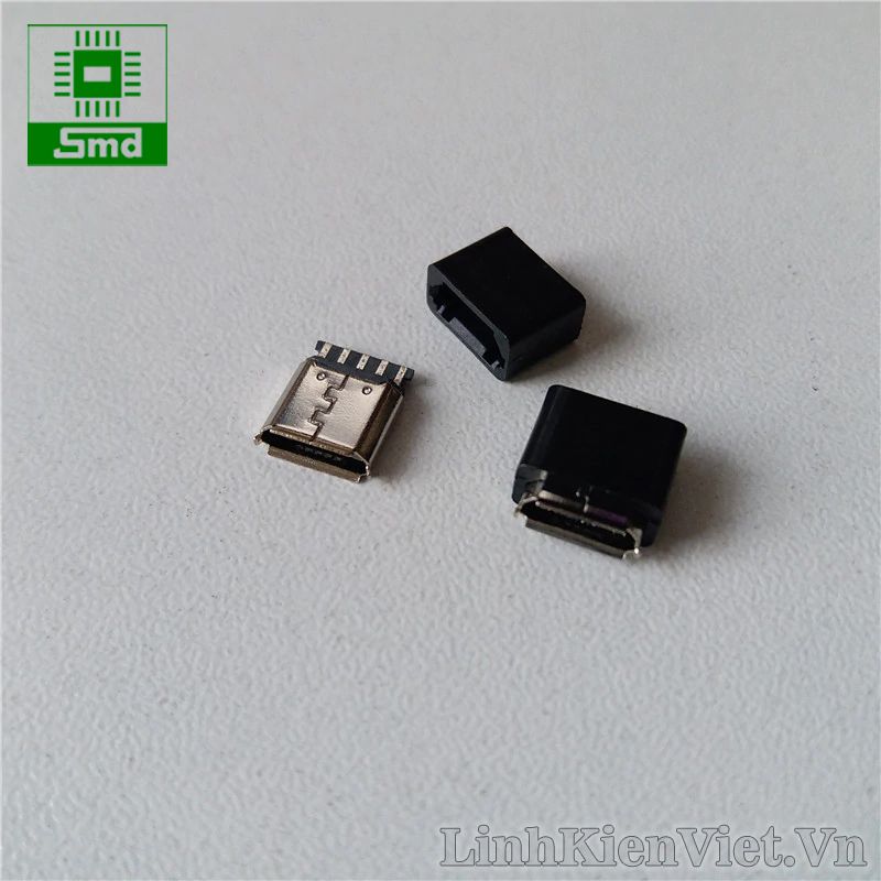 Chân micro USB cái 5P loại hàn dây( có vỏ nhựa) – Linh kiện điện tử SMD