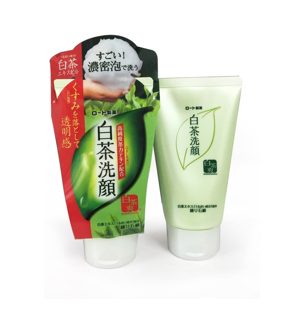 Kem Rửa Mặt Shirochasou Rohto Chiết Xuất Trà Trắng White Tea Face Wash 120g