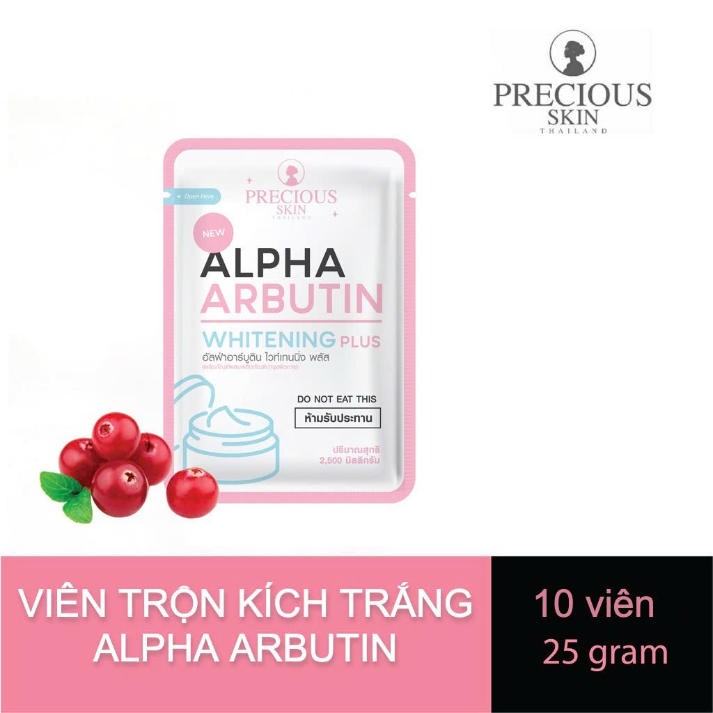Viên Trộn Kích Trắng Precious Skin Thailand Alpha Arbutin Whitening Plus 10 Viên