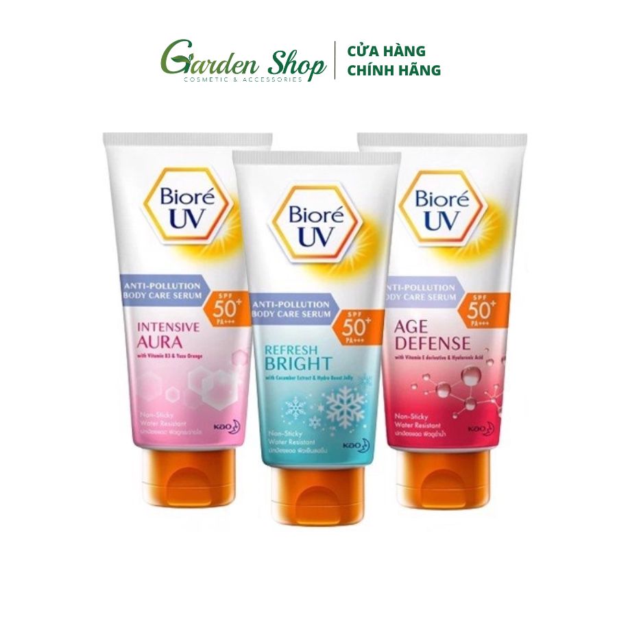 Serum Dưỡng Thể Chống Nắng Kháng Bụi Bioré UV Anti-Pollution Body Care Serum SPF 50+/PA+++ 150ml