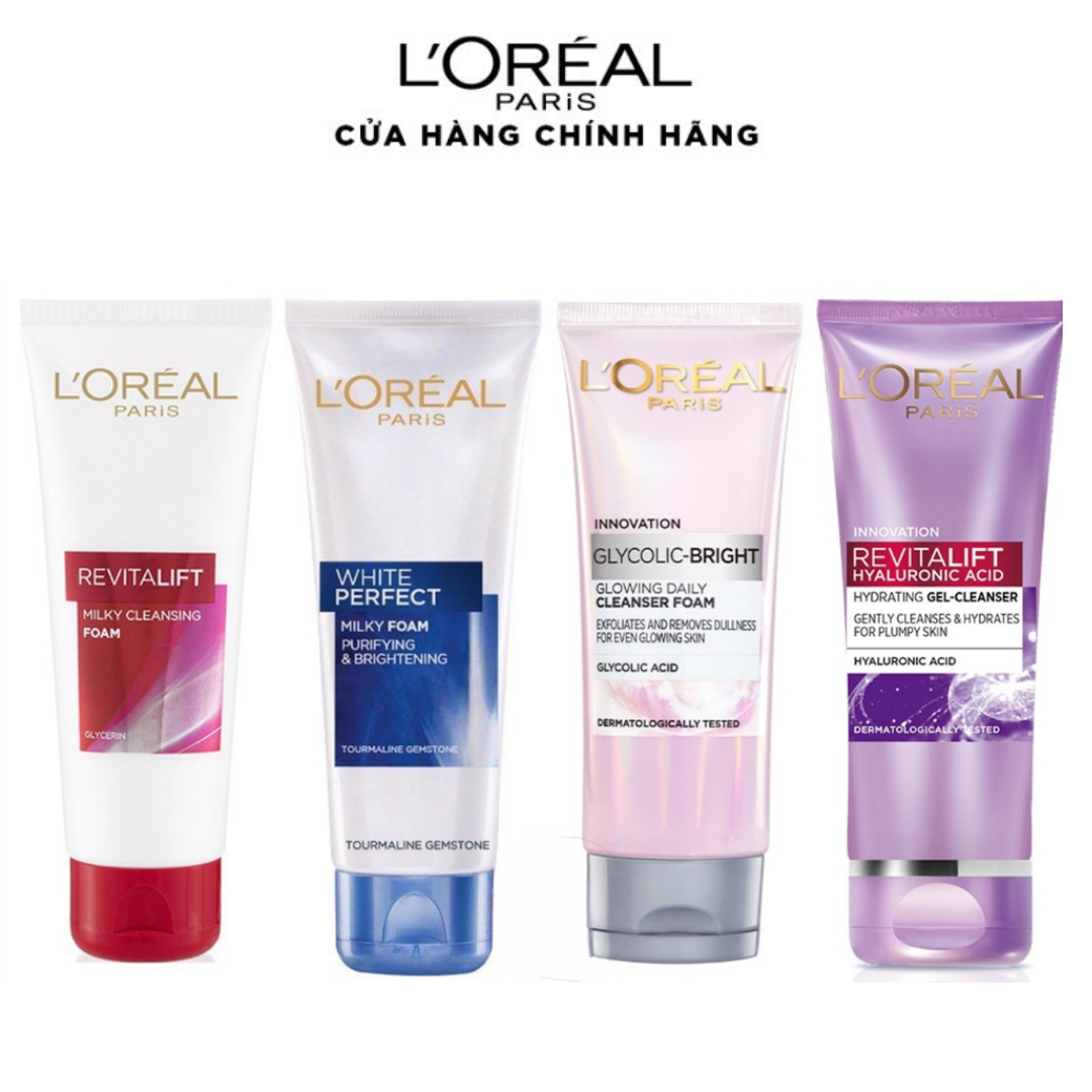 Sữa Rửa Mặt Cấp Ẩm, Sáng Da, Chống Lão Hóa Loreal 100ml
