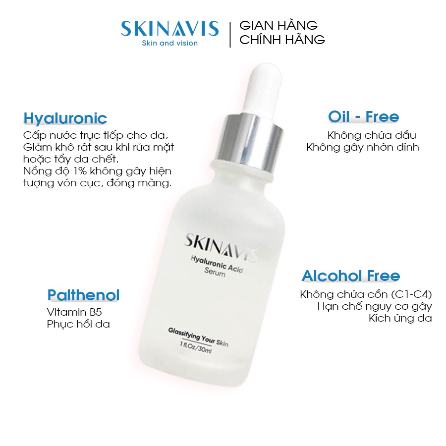 Serum Cấp Ẩm Giảm Căng Rát Da Skinavis Hyaluronic Acid B5 & Niacinamide 30ml