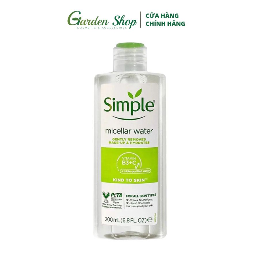 Nước Tẩy Trang Lành Tính Simple Kind To Skin Micellar Cleansing Water 200ml