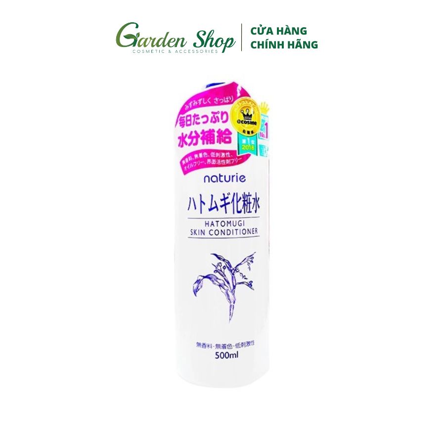 Nước Hoa Hồng Cấp Ẩm Dưỡng Trắng Chiết Xuất Ý Dĩ Naturie Hatomugi Skin Conditioner 500ml