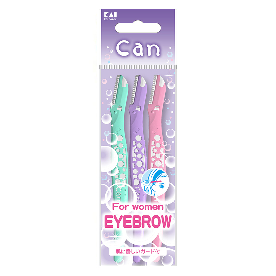 Set 3 Dạo Cạo Lông Mày KAI Lưỡi Đơn Thân Nhựa Disposable Razors For Women Eyebrow Can