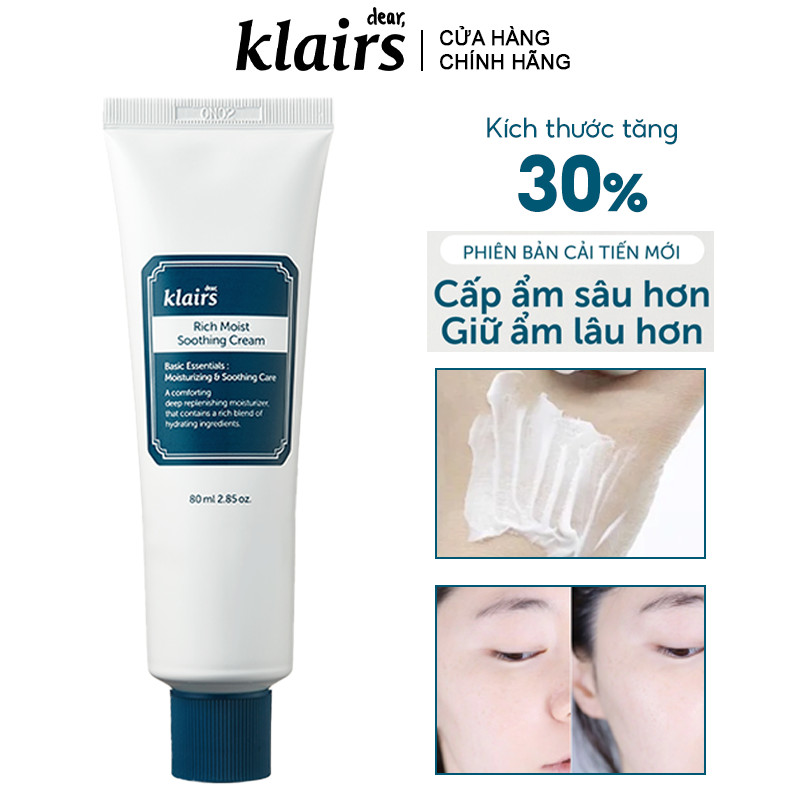 Kem Dưỡng Ẩm Chuyên Sâu Klairs Rich Moist Soothing 80ml