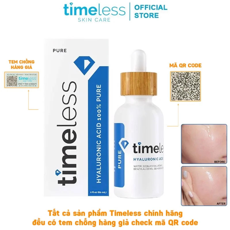 Serum Timeless Hyaluronic Acid Pure Giải pháp hoàn hảo cho làn da căng mịn và tươi trẻ